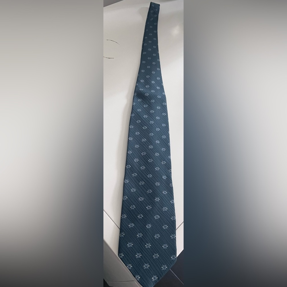 Giorgio Armani Blue Geometric Silk Tie